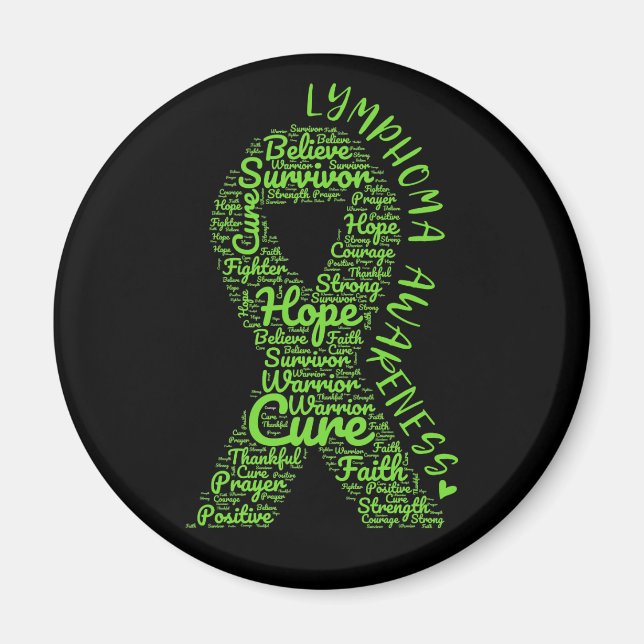 Lymphoma Awareness Lime Green Ribbon Magnet (Front)