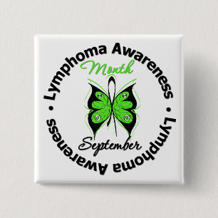 Lymphoma Awareness Month Butterfly September 15 Cm Square Badge