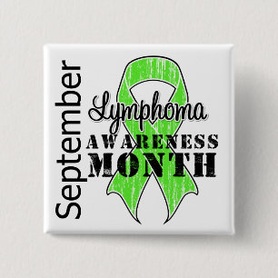 Lymphoma  Awareness Month Ribbon - September 15 Cm Square Badge