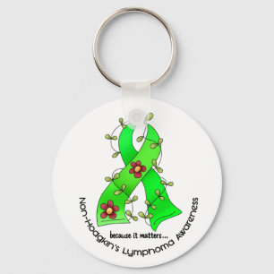 Lymphoma Awareness Non-Hodgkins FLOWER RIBBON 1 Key Ring