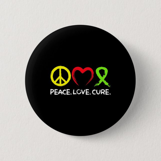 Lymphoma Awareness Peace Love Cure  6 Cm Round Badge (Front)