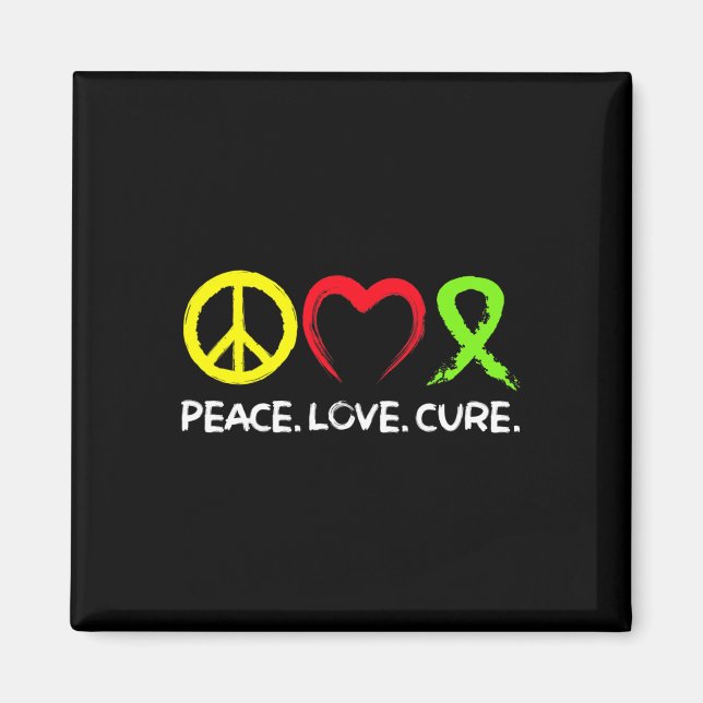 Lymphoma Awareness Peace Love Cure  Magnet (Front)