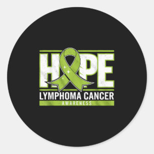 Lymphoma Cancer Awareness Month Green Ribbon Hope  Classic Round Sticker
