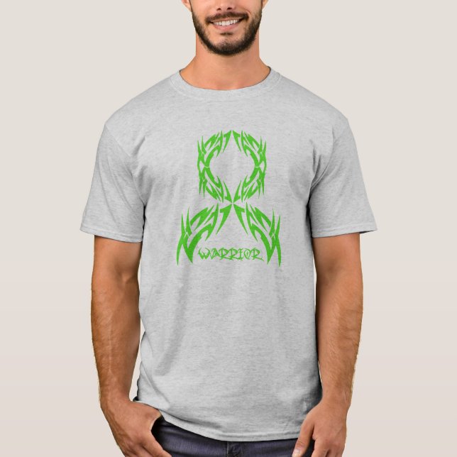 Lymphoma Cancer Mens Warrior Tribal T-Shirt (Front)