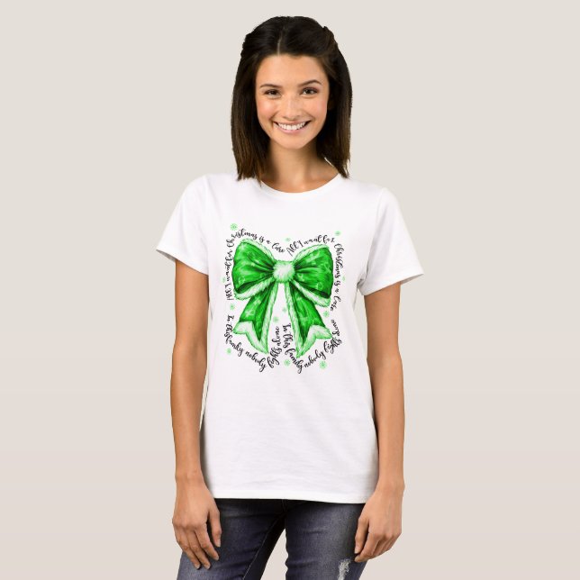 Lymphoma Cure Christmas Bow Shirt (Front Full)