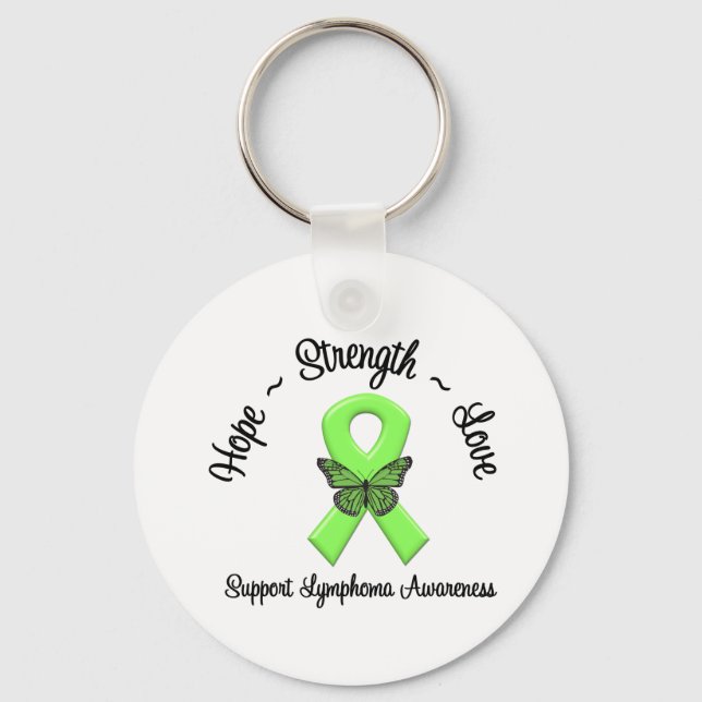 Lymphoma Hope Love & Strength Key Ring (Front)