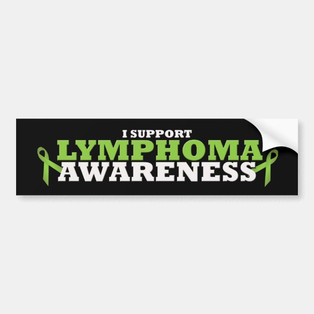 Lymphoma Lime Green Support Ribbon Bumper Sticker (Front)