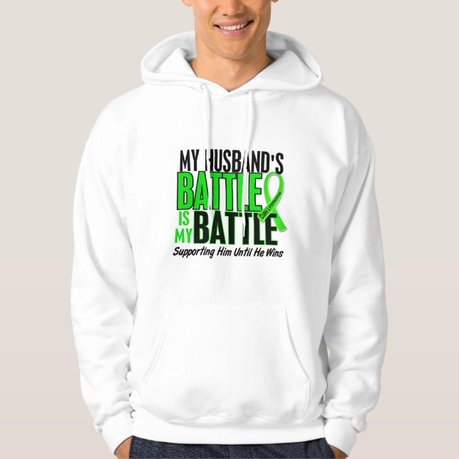Lymphoma My Battle Too 1 Husband Hoodie (Front)