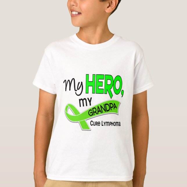 Lymphoma MY HERO MY GRANDPA 42 T-Shirt (Front)