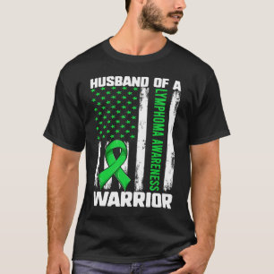 Lymphoma Suppor Husband Of A Warrior American Fla T-Shirt