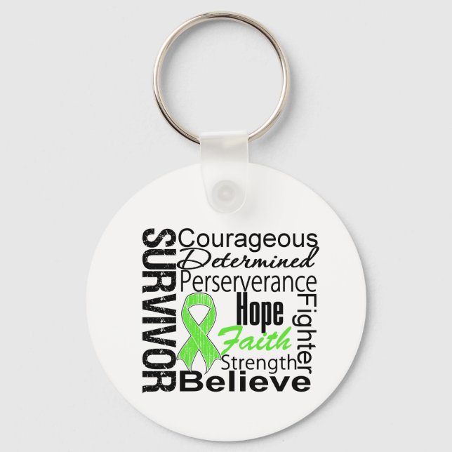 Lymphoma Survivor Collage Key Ring (Front)