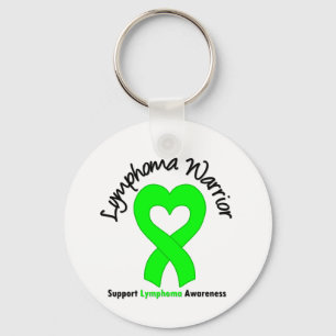 Lymphoma Warrior Heart Key Ring