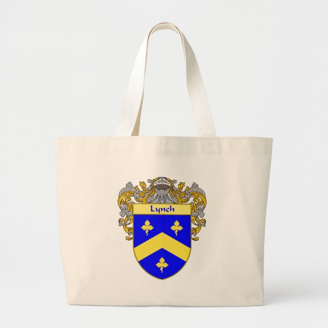 Lynch Coat of Arms (Mantled) Large Tote Bag (Front)