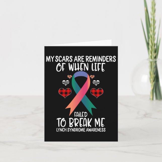 Lynch Syndrome Awareness Warrior Scars Reminders L Card (Front)