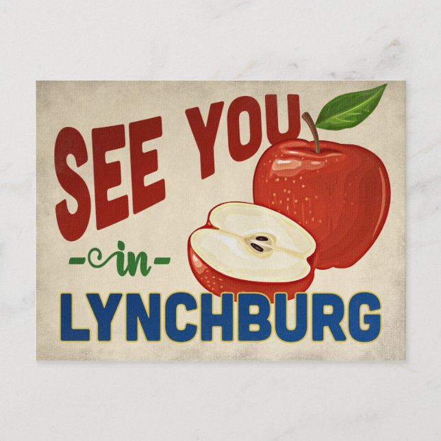Lynchburg Virginia Apple - Vintage Travel Postcard (Front)