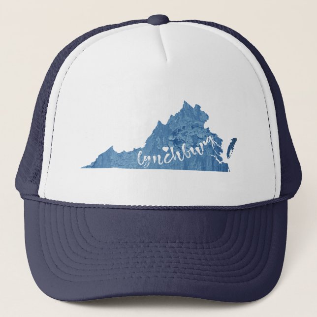 Lynchburg Virginia Wood Grain Trucker Hat (Front)