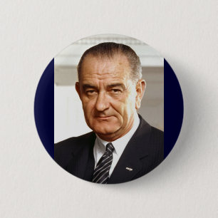 Lyndon B. Johnson 36th President 6 Cm Round Badge