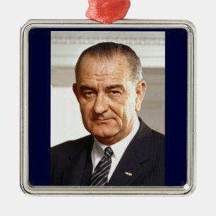 Lyndon B. Johnson 36th President Metal Tree Decoration