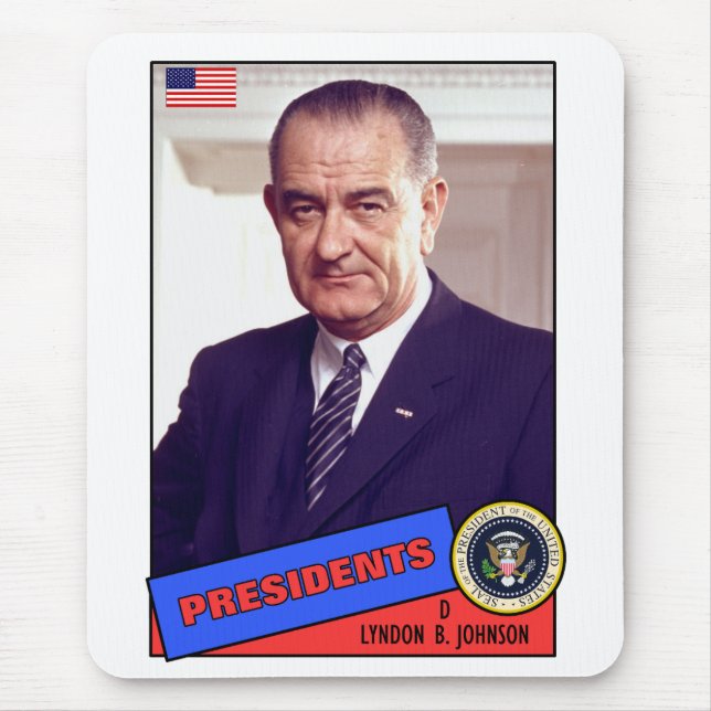 Lyndon B. Johnson Baseball Card Mouse Pad (Front)