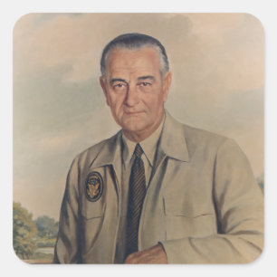 Lyndon B. Johnson - Elizabeth Shoumatoff (1969) Square Sticker