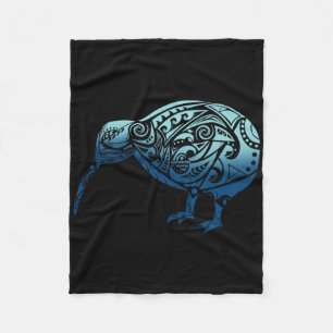 Lynesia Maori Kiwi Bird Ocean Blue New Zealand Fleece Blanket