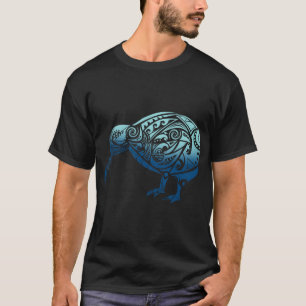 Lynesia Maori Kiwi Bird Ocean Blue New Zealand  T-Shirt