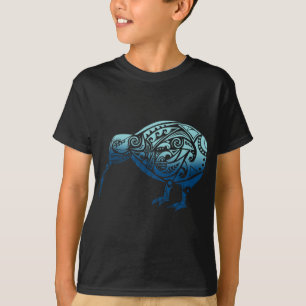 Lynesia Maori Kiwi Bird Ocean Blue New Zealand  T-Shirt