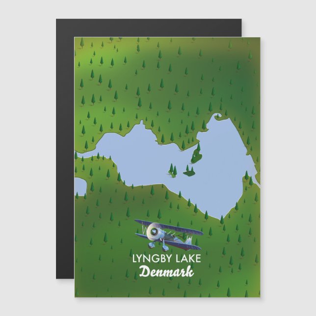 Lyngby Lake Denmark map (Front/Back)