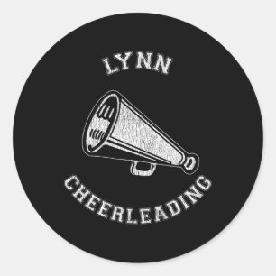 Lynn Cheer Distressed Retro 90's Cheerleader Classic Round Sticker