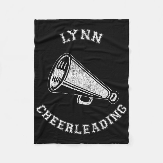 Lynn Cheer Distressed Retro 90's Cheerleader  Fleece Blanket (Front)