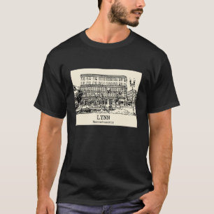 Lynn Massachusetts Vintage Streetscape Drawing T-Shirt