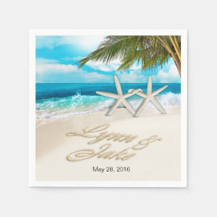 Lynn Starfish Couple ASK FOR YOUR NAMES IN SAND Napkin