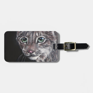 Lynx at night luggage tag