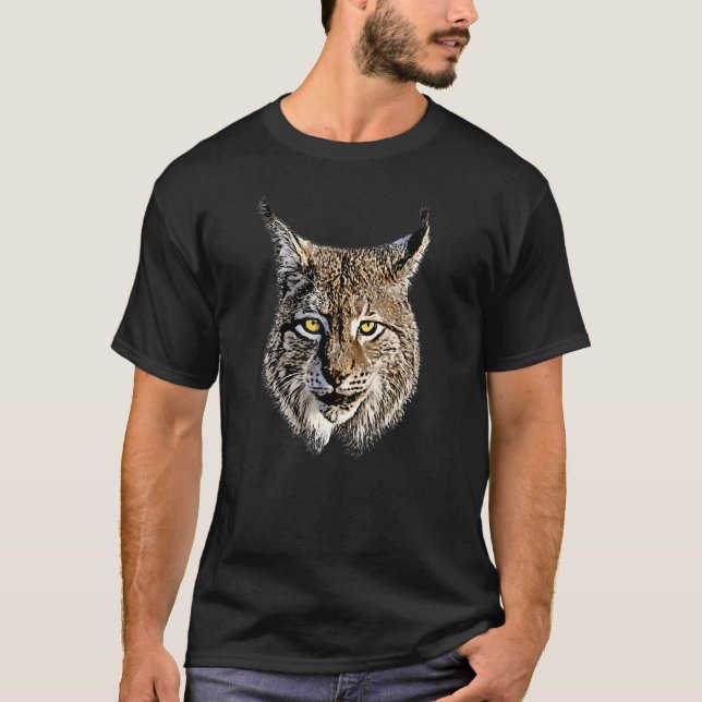 Lynx Cool Predator Wilderness Animal T-Shirt (Front)