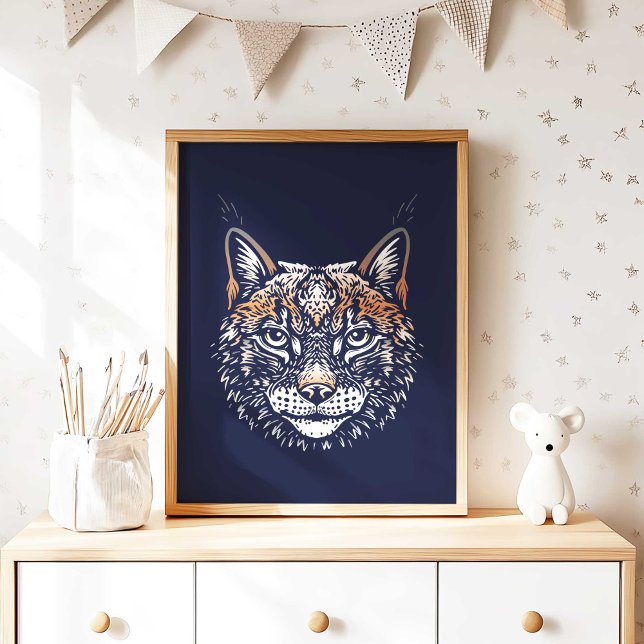 Lynx | Forest Animal Lynx Wall Print (Woodland Lynx Nursery Wall Art Poster Print by TinkPrints. )