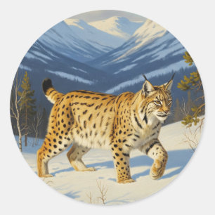 Lynx in Sarek National Park Sweden Travel Classic Round Sticker