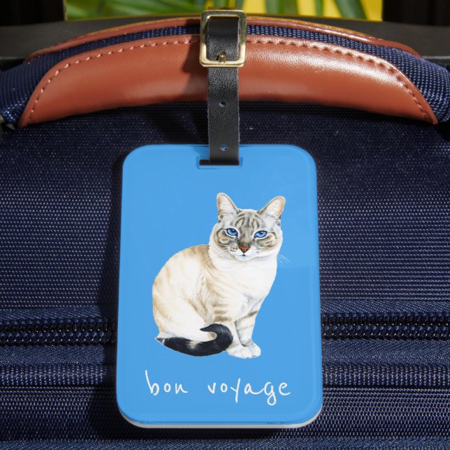 Lynx Point Siamese Cat Luggage Tag (Front Insitu 2)