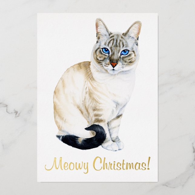 Lynx Point Siamese Cat Personalised Christmas (Front)