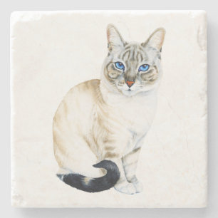 Lynx Point Siamese Cat Stone Coaster