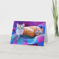 Lynx Point Siamese Cats Greeting Card