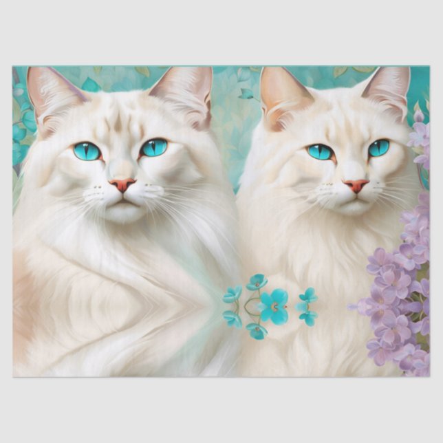 Lynx Point Siamese Portrait Art Tissue Paper (Front)