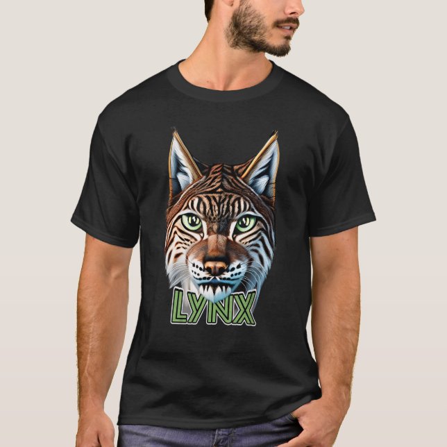 Lynx Portrait Bobcat Wildcat T-Shirt (Front)