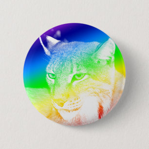 Lynx Rainbow Highlights 6 Cm Round Badge