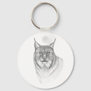 Lynx round keychain