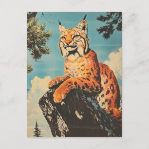 Lynx vintage postcard