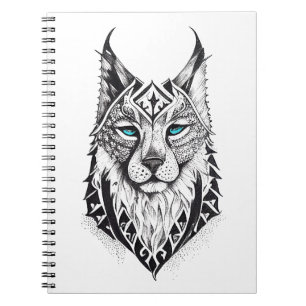 Lynx Wild Animal Nature Illustration Art Tattoo Notebook
