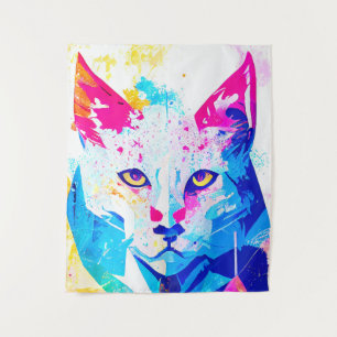 Lynx Wild Nature Animal Color Art Painting Tapestry