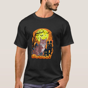 Lynxes With Pumpkins Funny Scary Halloween Party T T-Shirt