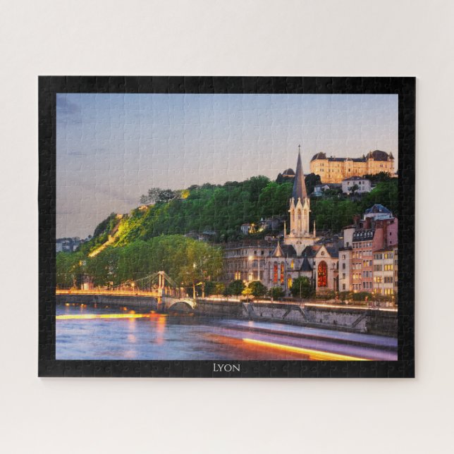 LYON - Coucher de soleil sur les quais de Saone Jigsaw Puzzle (Horizontal)