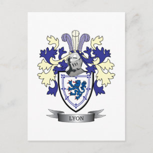 Lyon Family Crest Coat of Arms Postcard